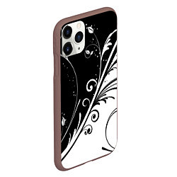 Чехол iPhone 11 Pro матовый Цветочный узор, цвет: 3D-коричневый — фото 2