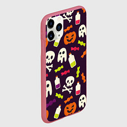 Чехол iPhone 11 Pro матовый Halloween, цвет: 3D-малиновый — фото 2