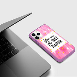 Чехол iPhone 11 Pro матовый Лучший учитель, цвет: 3D-фиолетовый — фото 2