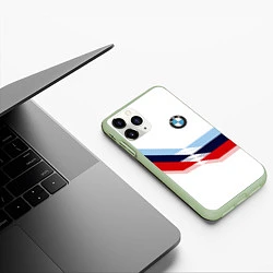 Чехол iPhone 11 Pro матовый BMW БМВ WHITE, цвет: 3D-салатовый — фото 2