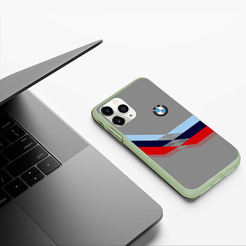 Чехол iPhone 11 Pro матовый Бмв Bmw 2018 Grey / 3D-Салатовый – фото 3
