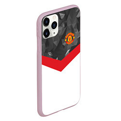 Чехол iPhone 11 Pro матовый Man United FC: Grey Polygons, цвет: 3D-розовый — фото 2