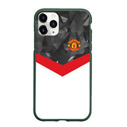 Чехол iPhone 11 Pro матовый Man United FC: Grey Polygons, цвет: 3D-темно-зеленый