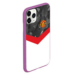 Чехол iPhone 11 Pro матовый Man United FC: Grey Polygons, цвет: 3D-фиолетовый — фото 2