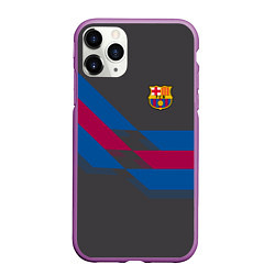 Чехол iPhone 11 Pro матовый Barcelona FC: Dark style, цвет: 3D-фиолетовый