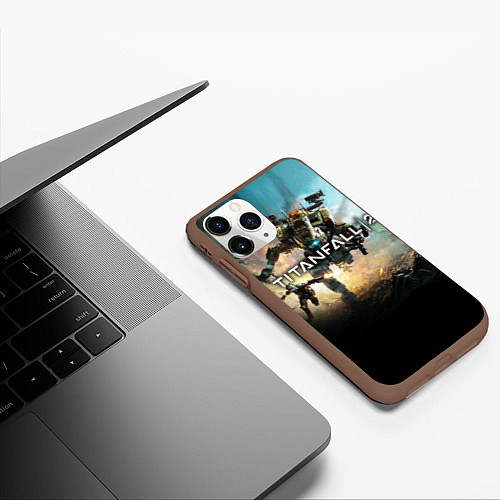 Чехол iPhone 11 Pro матовый Titanfall Battle / 3D-Коричневый – фото 3