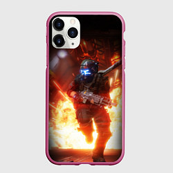 Чехол iPhone 11 Pro матовый Titanfall fighter runs, цвет: 3D-малиновый