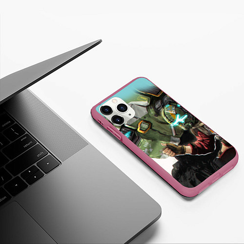 Чехол iPhone 11 Pro матовый Titanfall / 3D-Малиновый – фото 3