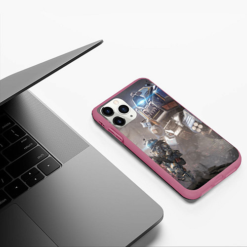 Чехол iPhone 11 Pro матовый Titanfall / 3D-Малиновый – фото 3