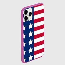 Чехол iPhone 11 Pro матовый USA Flag, цвет: 3D-фиолетовый — фото 2