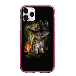 Чехол iPhone 11 Pro матовый Ведьмин котенок, цвет: 3D-малиновый