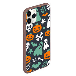 Чехол iPhone 11 Pro матовый Halloween Monsters, цвет: 3D-коричневый — фото 2