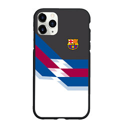 Чехол iPhone 11 Pro матовый Barcelona FC: White style, цвет: 3D-черный