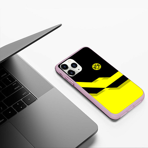 Чехол iPhone 11 Pro матовый BVB FC: Yellow style / 3D-Розовый – фото 3