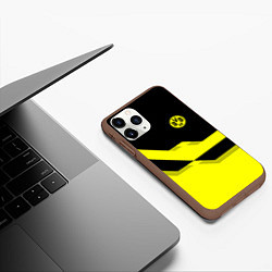 Чехол iPhone 11 Pro матовый BVB FC: Yellow style, цвет: 3D-коричневый — фото 2