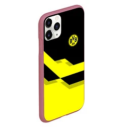 Чехол iPhone 11 Pro матовый BVB FC: Yellow style, цвет: 3D-малиновый — фото 2