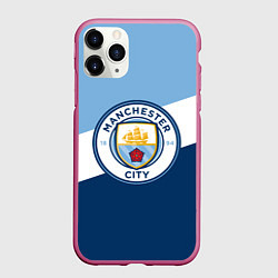 Чехол iPhone 11 Pro матовый FC Manchester City: Colors, цвет: 3D-малиновый