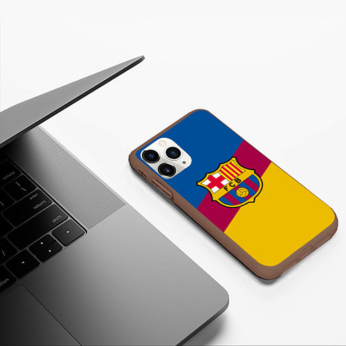 Чехол iPhone 11 Pro матовый FC Barcelona 2018 Colors / 3D-Коричневый – фото 3