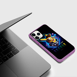 Чехол iPhone 11 Pro матовый Retro Pikachu, цвет: 3D-фиолетовый — фото 2