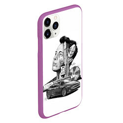 Чехол iPhone 11 Pro матовый Илон Маск, цвет: 3D-фиолетовый — фото 2