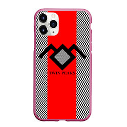 Чехол iPhone 11 Pro матовый Twin Peaks Mark, цвет: 3D-малиновый