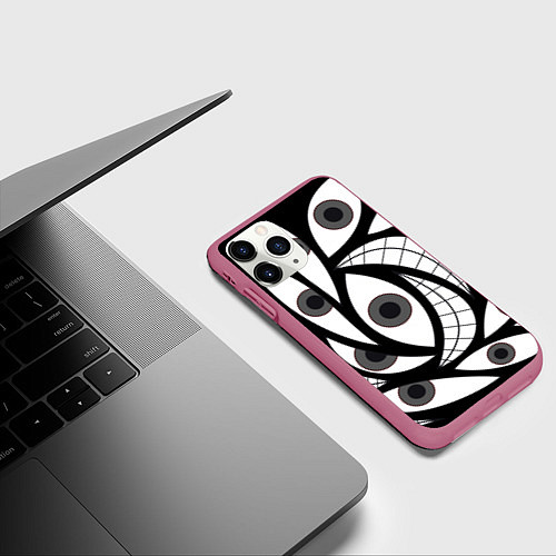 Чехол iPhone 11 Pro матовый Alchemist Eyes / 3D-Малиновый – фото 3