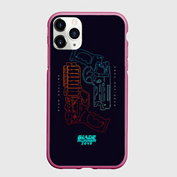 Чехол iPhone 11 Pro матовый Blade Runner Guns, цвет: 3D-малиновый