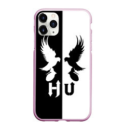 Чехол iPhone 11 Pro матовый HU: Black & White, цвет: 3D-розовый