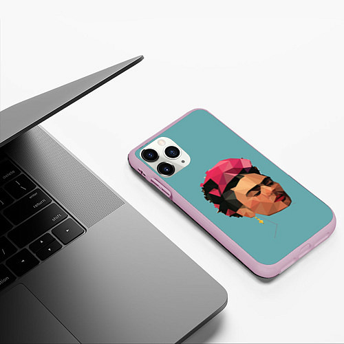 Чехол iPhone 11 Pro матовый Фрида / 3D-Розовый – фото 3