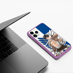 Чехол iPhone 11 Pro матовый Атака Титанов, цвет: 3D-фиолетовый — фото 2
