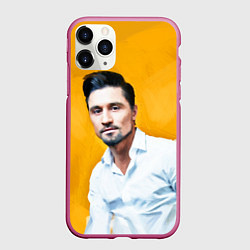 Чехол iPhone 11 Pro матовый Билан, цвет: 3D-малиновый