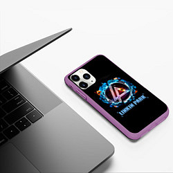 Чехол iPhone 11 Pro матовый Linkin Park: Engine, цвет: 3D-фиолетовый — фото 2