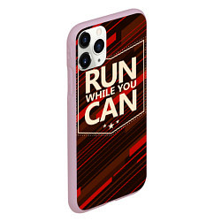 Чехол iPhone 11 Pro матовый Run while you can, цвет: 3D-розовый — фото 2