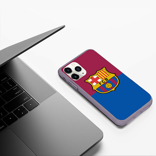 Чехол iPhone 11 Pro матовый Barcelona FC: Duo Color / 3D-Серый – фото 3