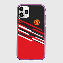 Чехол iPhone 11 Pro матовый Man UTD FC: Sport Line 2018, цвет: 3D-фиолетовый