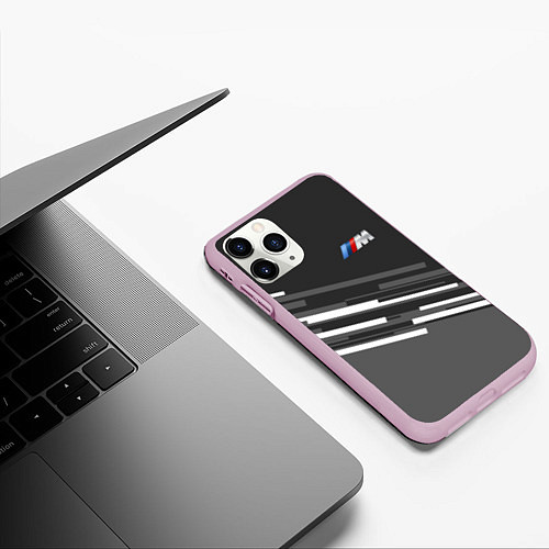 Чехол iPhone 11 Pro матовый BMW: Sport Line / 3D-Розовый – фото 3