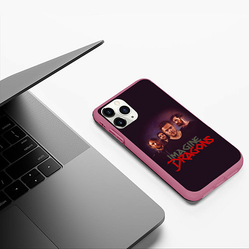Чехол iPhone 11 Pro матовый Группа Imagine Dragons / 3D-Малиновый – фото 3