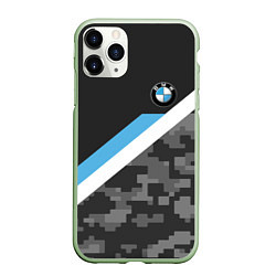 Чехол iPhone 11 Pro матовый BMW: Pixel Military, цвет: 3D-салатовый