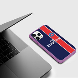 Чехол iPhone 11 Pro матовый FC PSG: Original, цвет: 3D-фиолетовый — фото 2