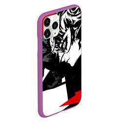 Чехол iPhone 11 Pro матовый Persona 5, цвет: 3D-фиолетовый — фото 2