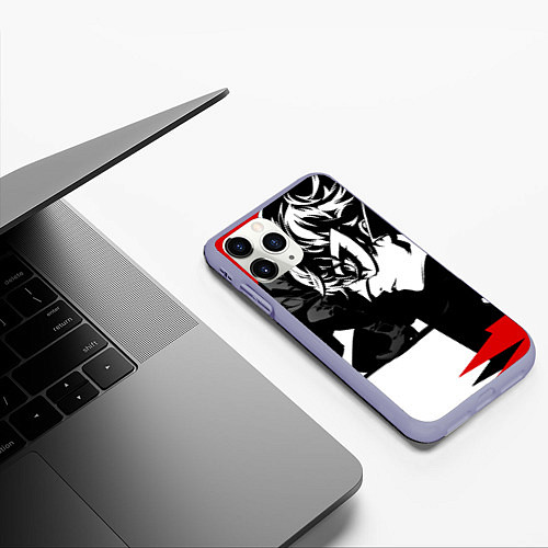 Чехол iPhone 11 Pro матовый Persona 5 / 3D-Светло-сиреневый – фото 3