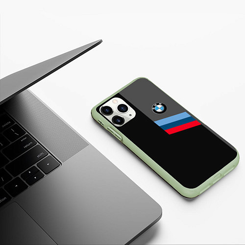 Чехол iPhone 11 Pro матовый BMW БМВ / 3D-Салатовый – фото 3