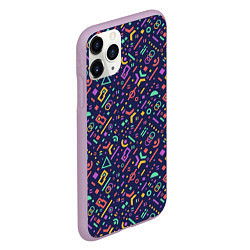 Чехол iPhone 11 Pro матовый Chaos of geometria, цвет: 3D-сиреневый — фото 2