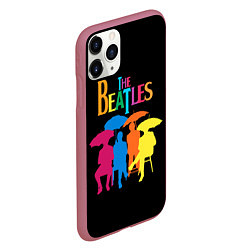 Чехол iPhone 11 Pro матовый The Beatles: Colour Rain, цвет: 3D-малиновый — фото 2