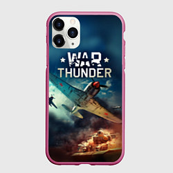Чехол iPhone 11 Pro матовый Гром войны, цвет: 3D-малиновый