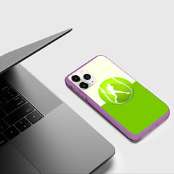 Чехол iPhone 11 Pro матовый Символ теннисиста, цвет: 3D-фиолетовый — фото 2