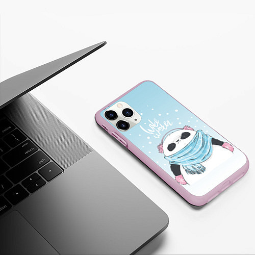 Чехол iPhone 11 Pro матовый Hate Winter / 3D-Розовый – фото 3