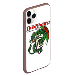 Чехол iPhone 11 Pro матовый Deep Purple: Green Gragon, цвет: 3D-коричневый — фото 2