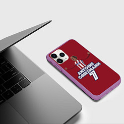 Чехол iPhone 11 Pro матовый Antoine Griezmann 7, цвет: 3D-фиолетовый — фото 2