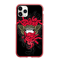 Чехол iPhone 11 Pro матовый Горгона Медуза цвета 3D-красный — фото 1
